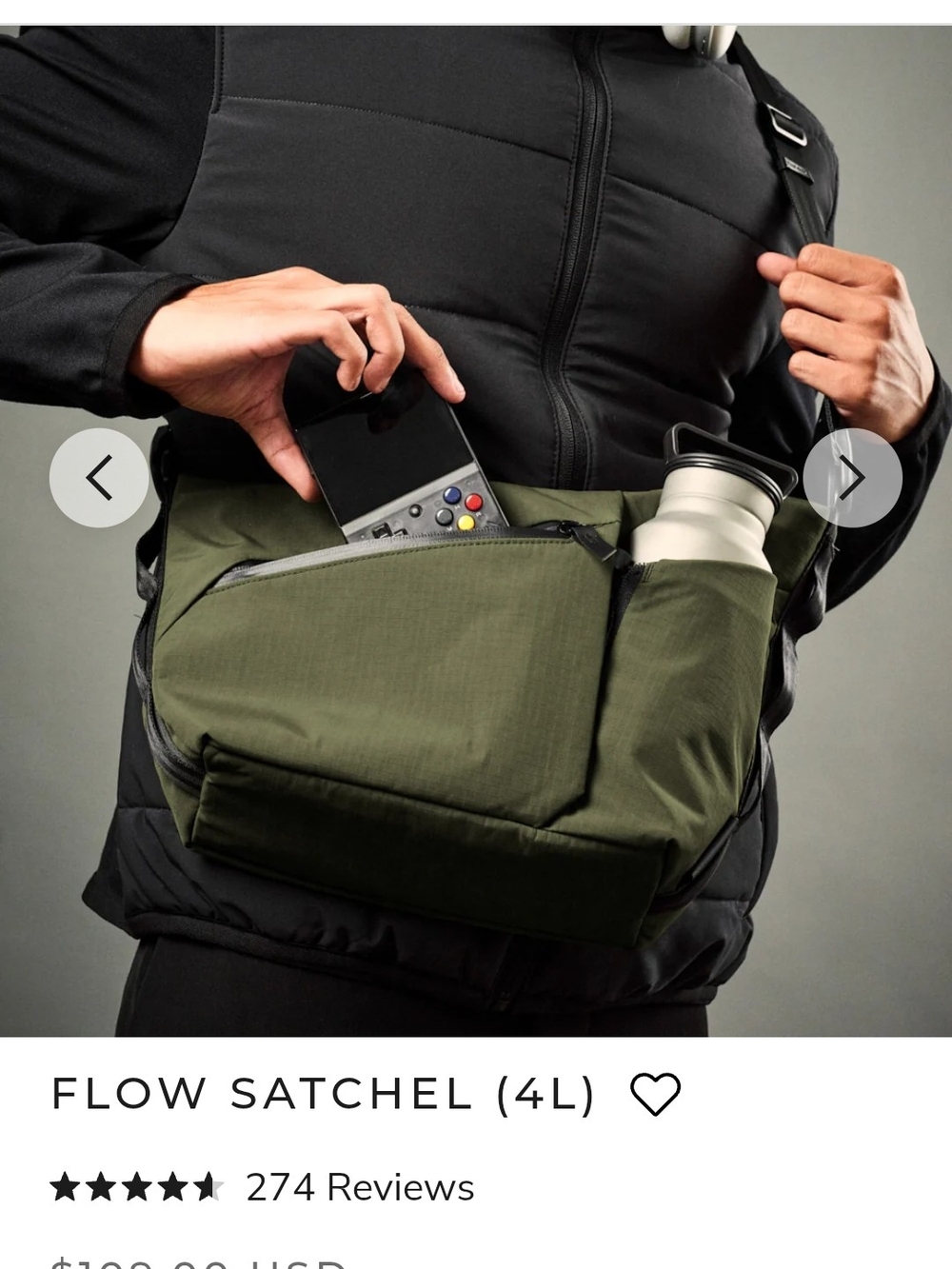 Alpaka Flow Satchel (4L) Olive Green Men's Crossbody Bag